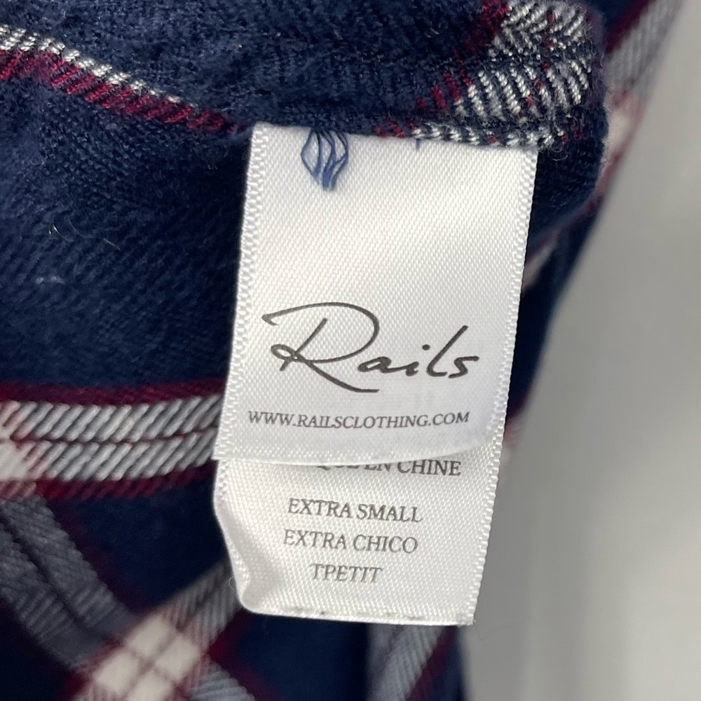 Rails Women's Hunter Shirt Nightfall / White XS Plaid Check Button Blouse Top - Picture 12 of 16